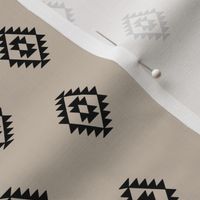Minimalist kelim design - abstract  moroccan boho vibes black on beige latte