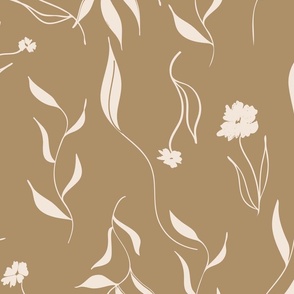 Simple Neutral Floral Large Scale