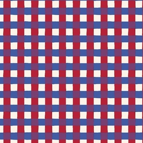 Plaid Red Blue Beige 4th July - Independence Day
