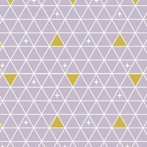 Triangle design in purple  and gold with white star -  small