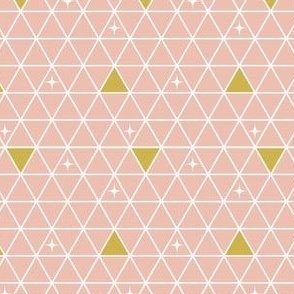 Triangle design in pink and gold with white star -  small