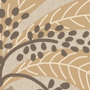 Golden palms//warm minimalistic//gold,beige, taupe//extra large, jumbo//wallpaper//home decor//fabric