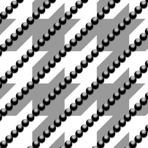 Houndstooth With Parallel Black Pearls