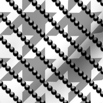 Houndstooth With Perpendicular Black Pearls