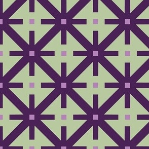 Lattice - Harlequin - Diamond Pattern - Graphic Abstract - Green - Purple