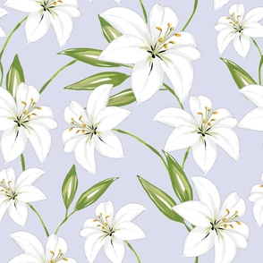 White Lily on Duck Egg - XL