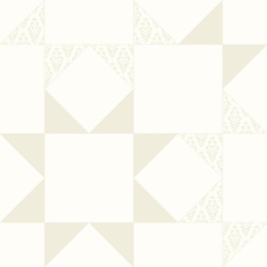 Minimalist Sawtooth Quilt Block in Cream and IvoryCream 12" blocks