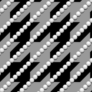 Houndstooth With Parallel White Pearls