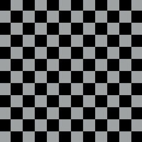 1/2 inch classic checkers, grey and black