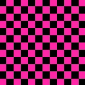 1/2” classic checkers, hot pink and black