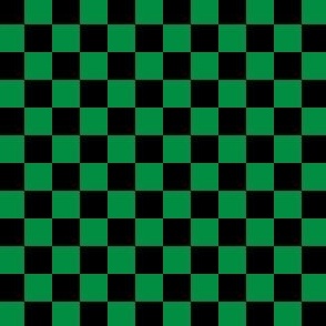 1/2” Classic Checkers, Black and Grass Green