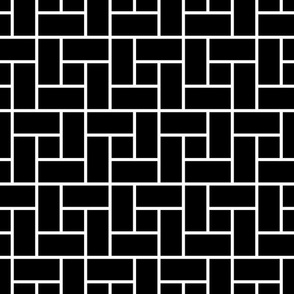 Geometric black and white woven