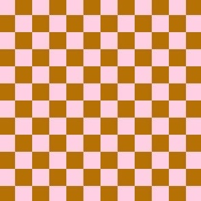 1/2” Classic Checkers, Pink and  Mustard