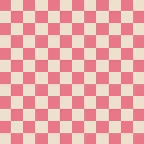 1/2” Classic Checkers, Coral Pink and Beige