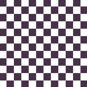 1/2” Classic Checkers, Plum Purple and White