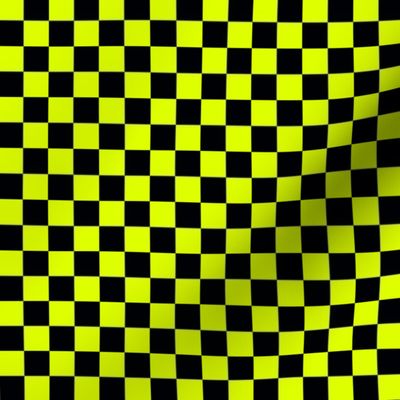 1/2” Classic Checkers, Neon Yellow and Black