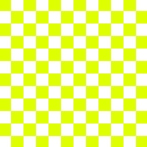 1/2” Classic Checkers, Neon Yellow and White