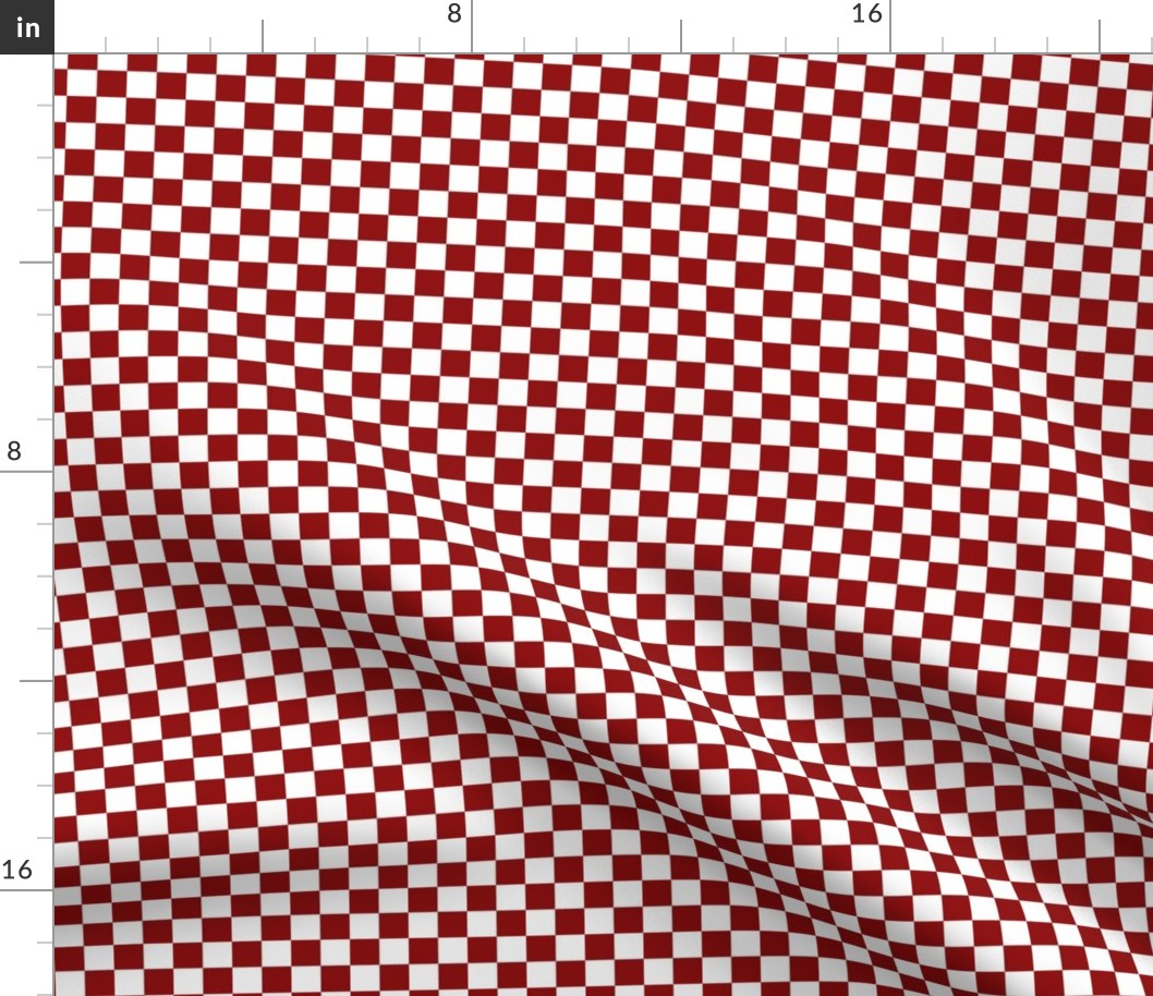 1/2” Classic Checkers, Crimson and White