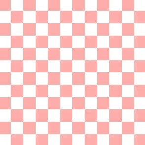 1/2” Classic Checkers, Coral Pink and White