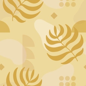 Desert Dreams Geometric Pattern - Honey Gold and Cream - Large Scale - Sharp Modern Design  with a Groovy Vintage 60s and 70s Vibe
