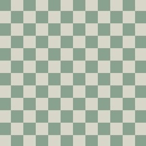 1/2” Classic Checkers, Succulent Green and Taupe