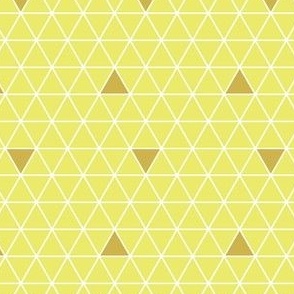 Triangle design with yellow, gold and white stroke design - small