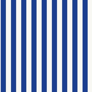Cabana summer stripes cobalt blue and white - small scale