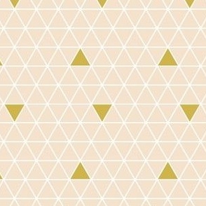 Triangle design with tan, gold and white stroke - small