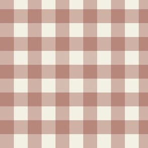 3/4" Gingham: Med Ashes of Roses Gingham Check, Clay Rose Buffalo Plaid, Buffalo Check