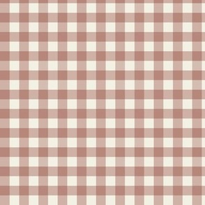 3/8" Gingham: Med Ashes of Roses Gingham Check, Clay Rose Buffalo Plaid, Buffalo Check