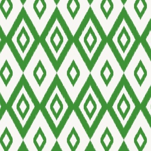 Ikat summer geometric kelly green - medium scale