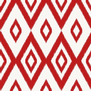 Ikat summer geometric vibrant red - large scale