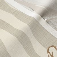 Zebra Gingko - Large -  Mid- Neutral - Linen Texture, brown, tan, cream