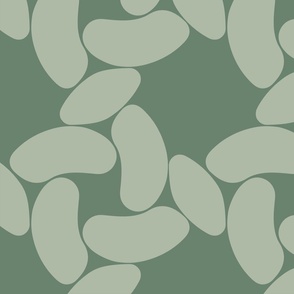 Minimalist Chunky Knit - Green - Medium Size - Squiggle and Blobs Aesthetic