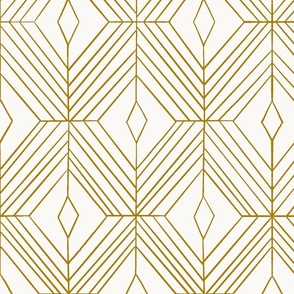 Diamond Geometric in Warm Gold