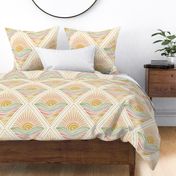 Warm minimal sunset watercolor style - home decor - bedding - wallpaper - curtains - colorful.