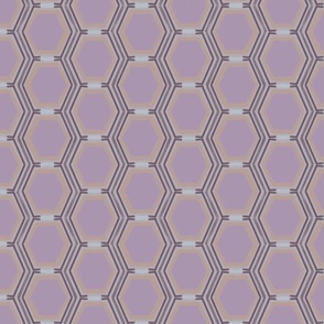 Honeycomb Pale Lilac Beige Minimal Hand Drawn Geometric Pattern for Wallpaper and Home Fabrics Large Scale