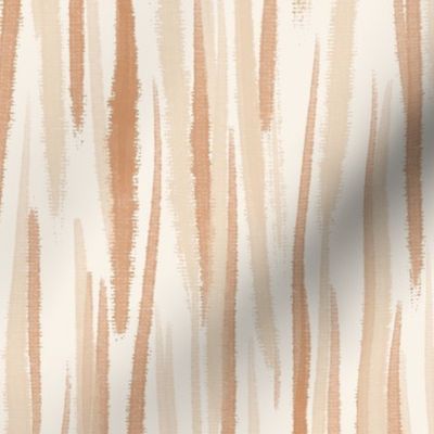 Warm minimalism vertical organic lines. Brown and beige. Handdrawn inking.