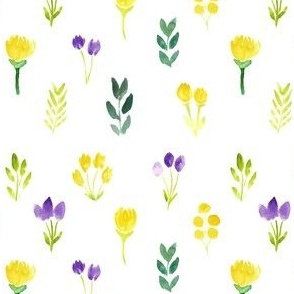 cheery spring botanicals - purple and yellow