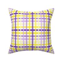 spring sunflowers plaid - gold and purple