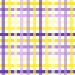 spring sunflowers plaid - gold and purple