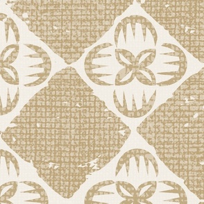 Tile Diamond Floral - Latte - Jumbo