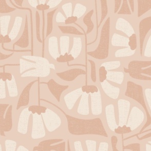 (L) Elegance Abstract Floral in Blush Pink/ Eggshell White