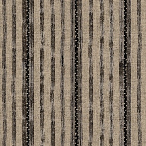 Burlap Hill tribe stripes black Flax