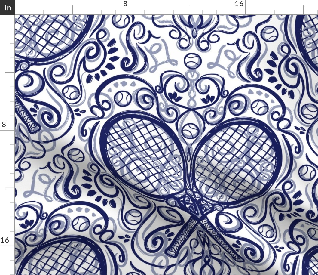 Tennis Rococo Extra Large Scale Blue