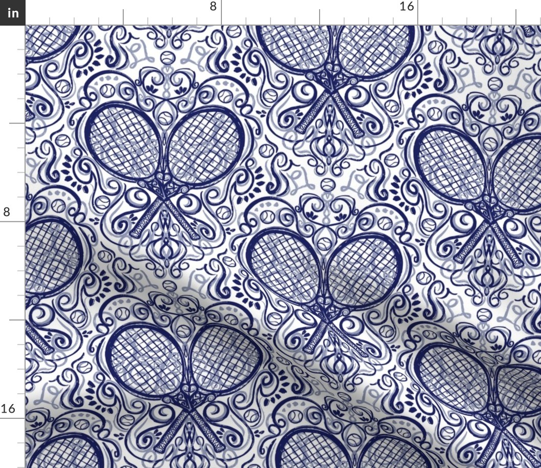 Tennis Rococo Medium Scale Blue