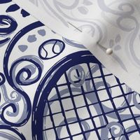 Tennis Rococo Large Scale Blue