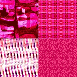 quilt one yard fat quarters ocean island collection modern hot pink purple red