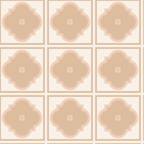 Warm Minimal Quatrefoil Tile - 4 x 24inch - Honey Peach Pink 