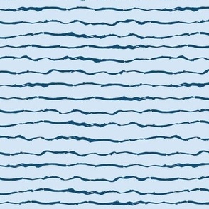 Wavy Stripe - Blue Ocean Lines 
